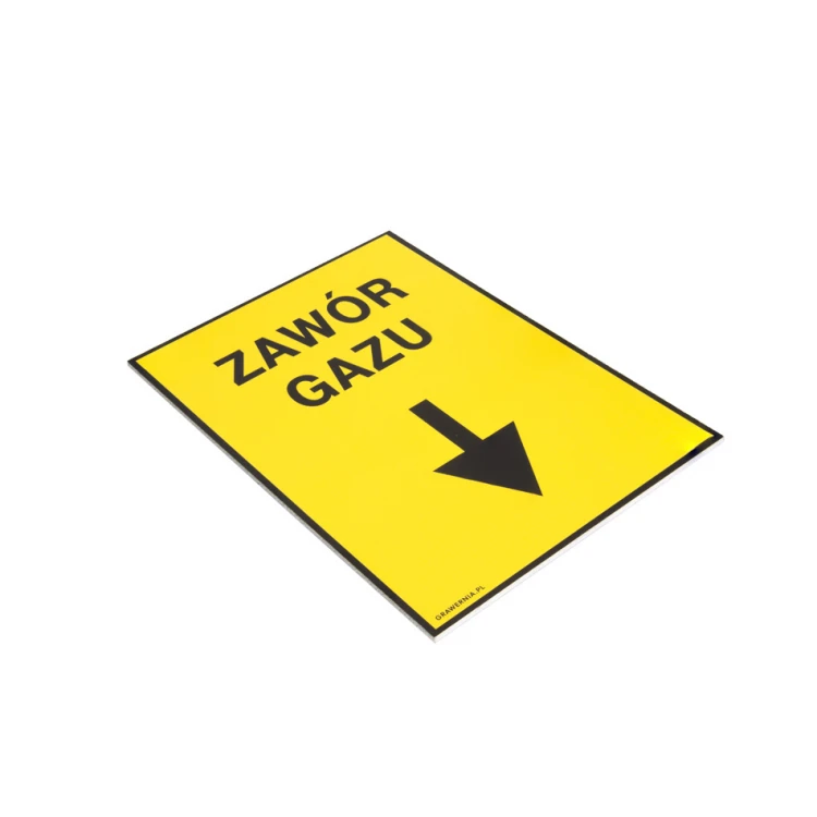 Gasventil - Standorttafel für Gasleitung - Abm. 140x200mm - PVC - farbiger UV-Druck - BHP110