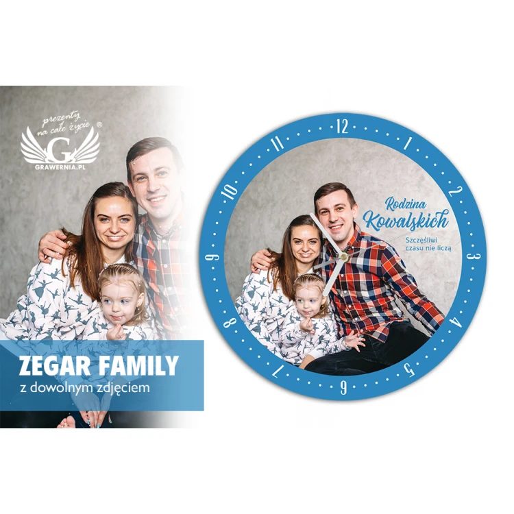 Holzuhr Family mit Ihrem Foto - ZEG005