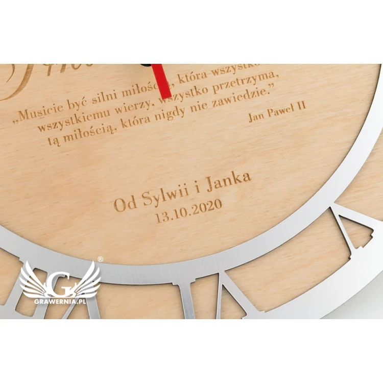 Holzuhr - Geschenk zum 25. Hochzeitstag - ZEG007