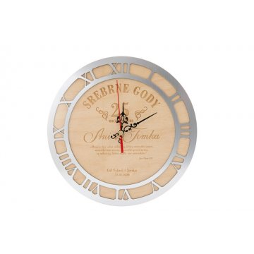 Holzuhr - Geschenk zum 25. Hochzeitstag - ZEG007