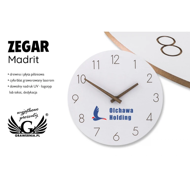 Madrit Uhr mit farbigem UV-Druck - ZEG025