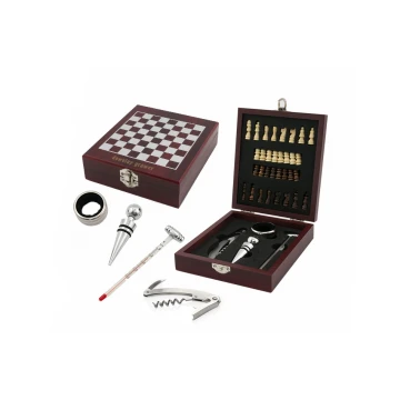 Weinset mit Schach MATT mit Ihrer Gravur - AL013