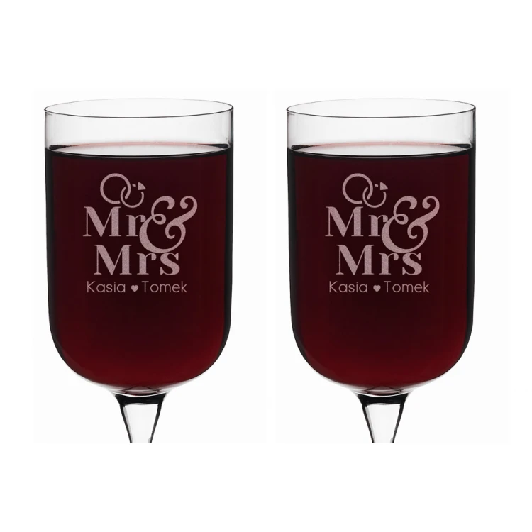 Weingläser mit Gravur - Geschenk für das Brautpaar - Mr&Mrs - KL005