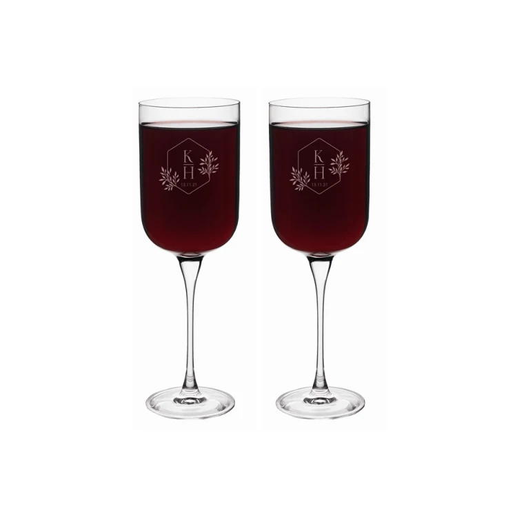 Weingläser mit Gravur - Geschenk für das Brautpaar - Initialen - KL009