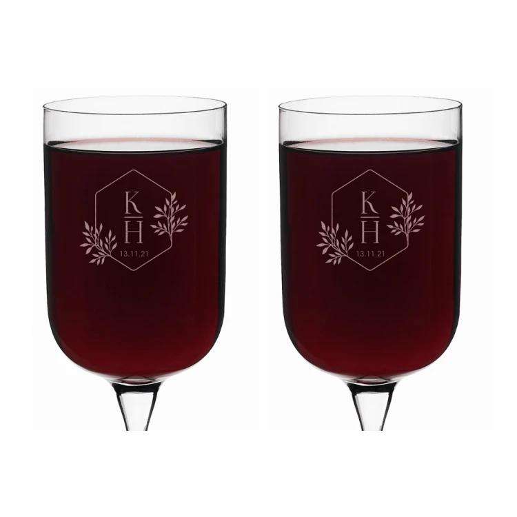 Weingläser mit Gravur - Geschenk für das Brautpaar - Initialen - KL009