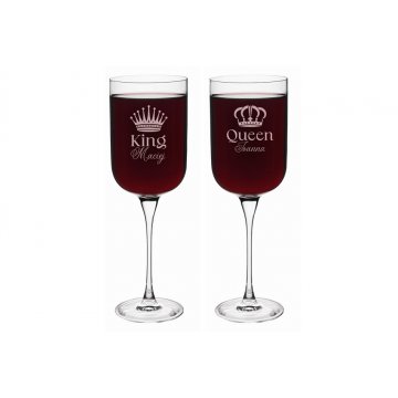 Weingläser mit Gravur - Geschenk für das Brautpaar - King&Queen - KL020