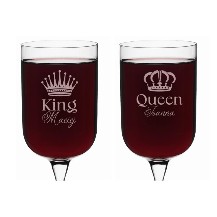 Weingläser mit Gravur - Geschenk für das Brautpaar - King&Queen - KL020