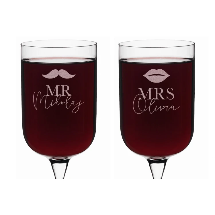 Weingläser mit Gravur - Geschenk für das Brautpaar - Mr&Mrs - KL022
