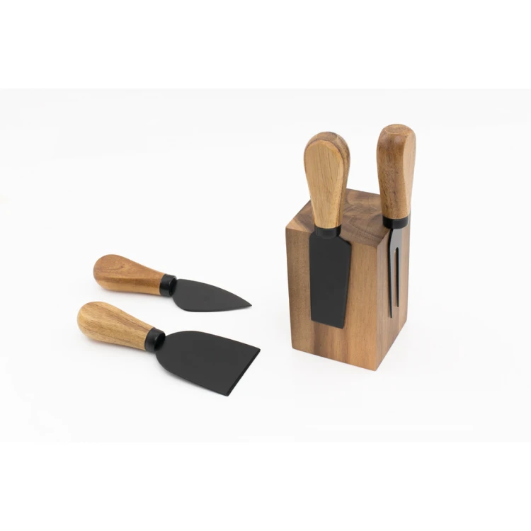 Modernes Käsemesser-Set mit individueller Gravur - Geschenk - KCH008