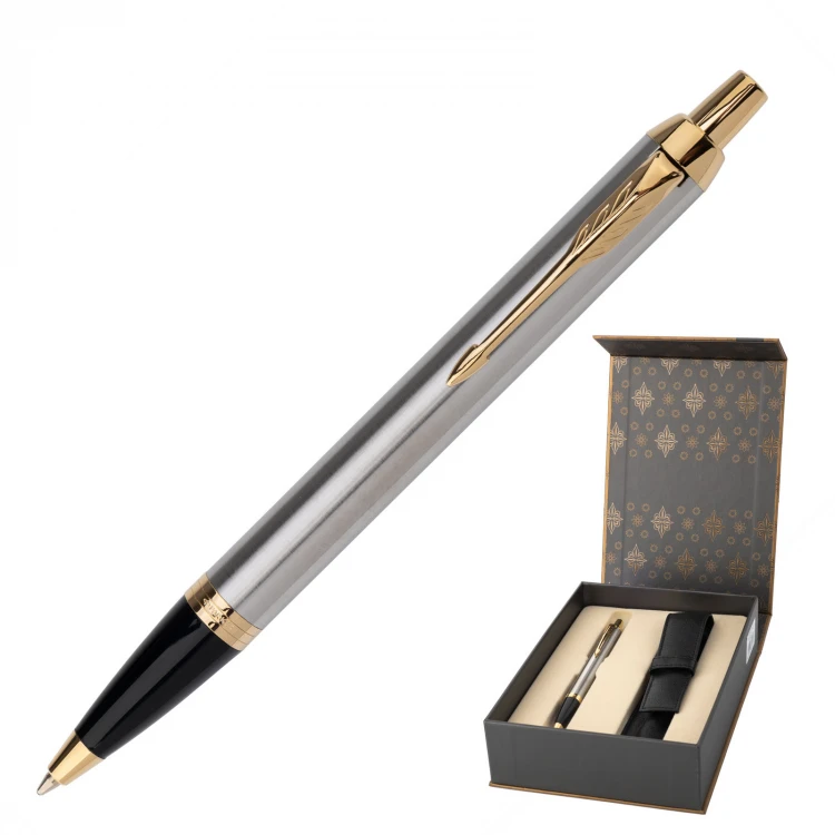Parker IM Core Brushed Metal GT Set - Kugelschreiber mit Etui - PAR227