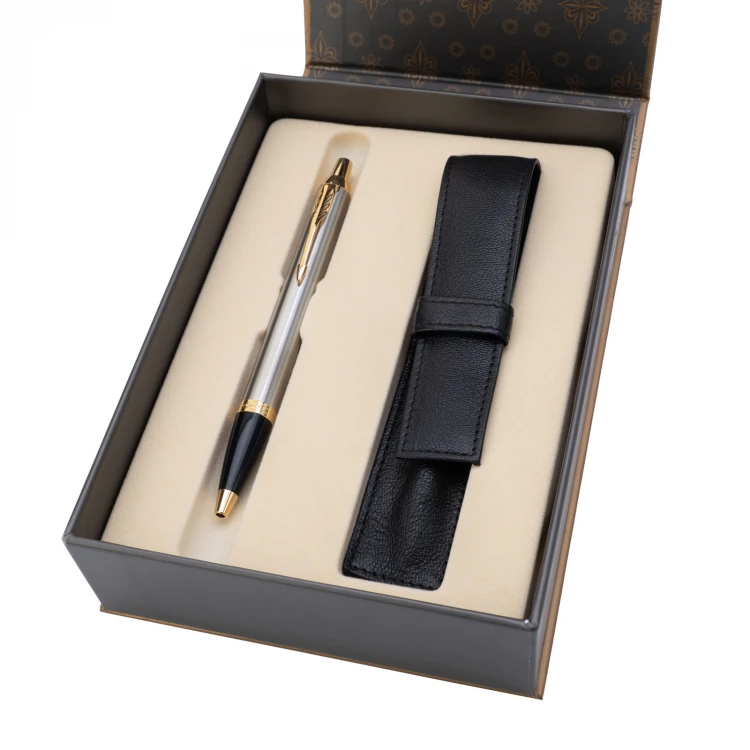 Parker IM Core Brushed Metal GT Set - Kugelschreiber mit Etui - PAR227