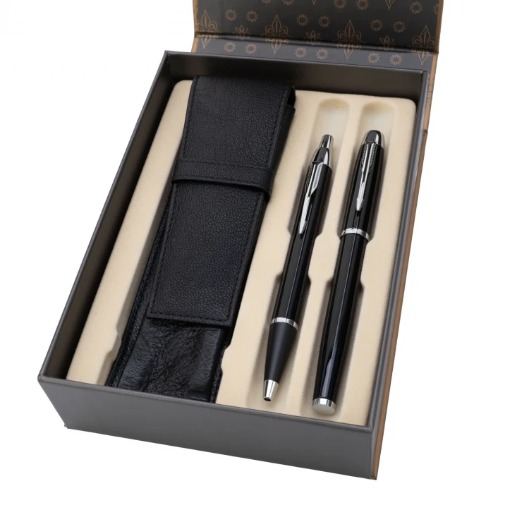 Parker IM Schwarz CT Füllfederhalter und Kugelschreiber Set mit Etui - PAR127-DUO-SW