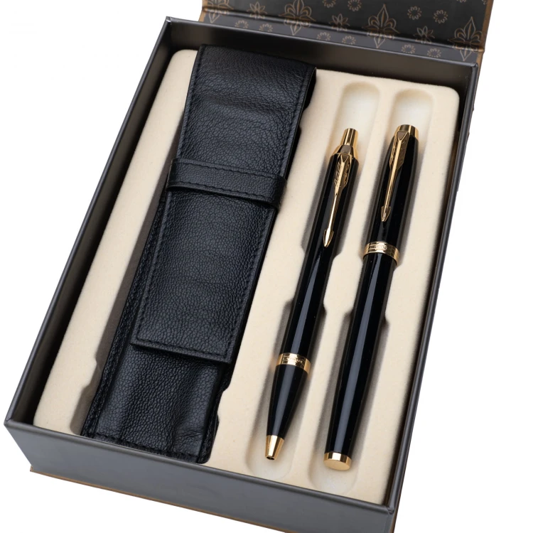 Parker IM Schwarz GT Füllfederhalter und Kugelschreiber Set mit Etui - PAR161-DUO