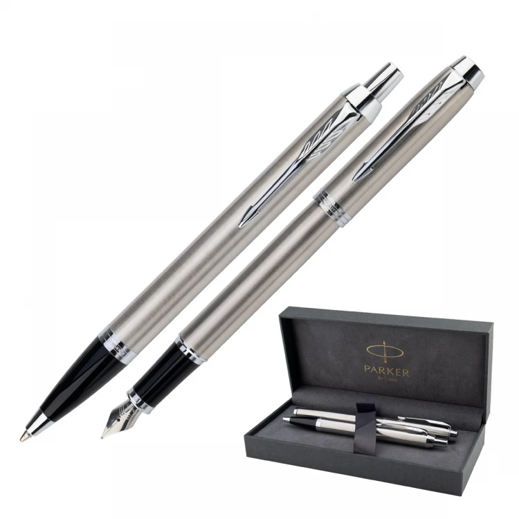 Parker IM Essential Stainless Steel CT Set - Füllfederhalter und Kugelschreiber - PAR213-DUO-PRO