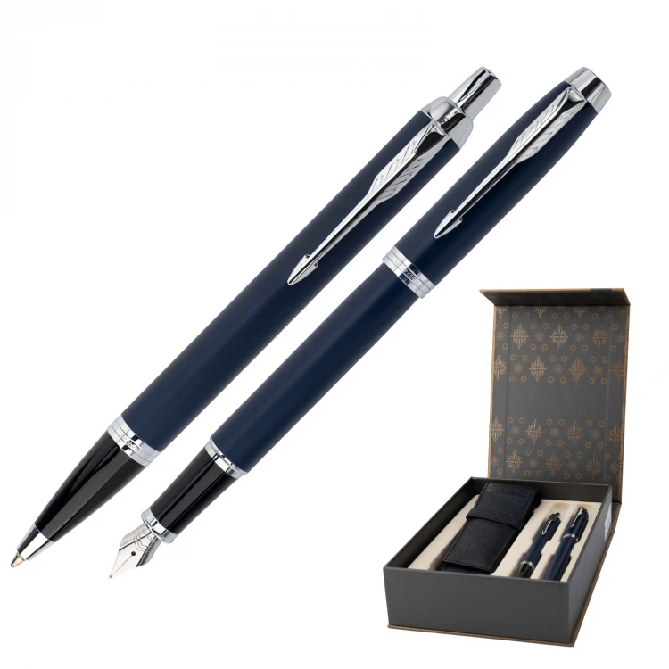 Parker IM Blau CT Füllfederhalter und Kugelschreiber Set mit Etui - PAR133-DUO-PT