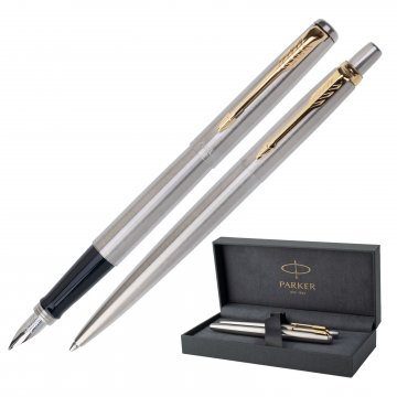 Parker Jotter Core Stainless Steel GT Set - Füllfederhalter und Kugelschreiber - PAR234-DUO-PRO