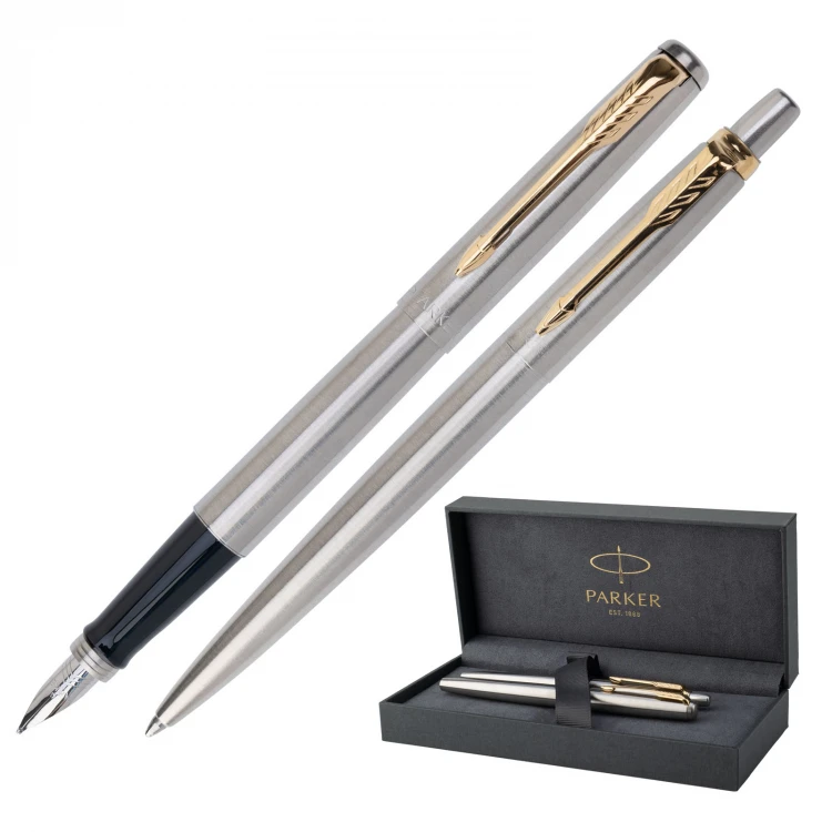 Parker Jotter Core Stainless Steel GT Set - Füllfederhalter und Kugelschreiber - PAR234-DUO-PRO