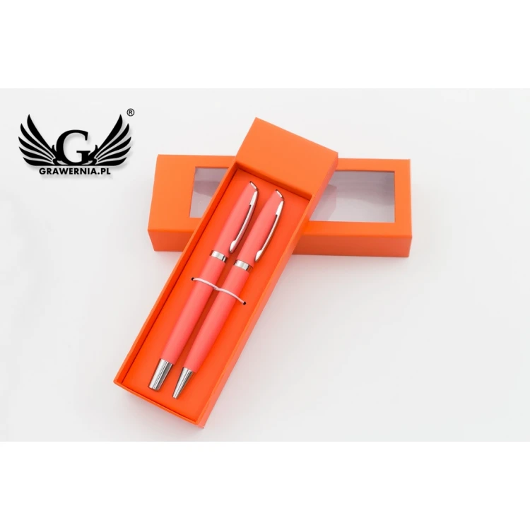 Schreibset mit Gravur - COLORADO - Orange - KP011