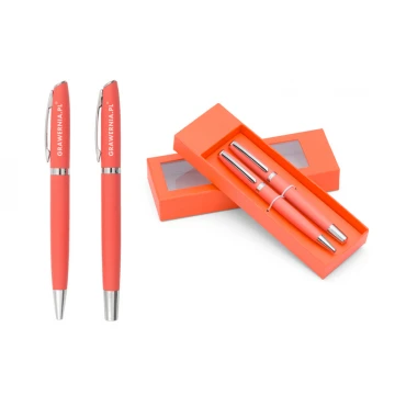 Schreibset mit Gravur - COLORADO - Orange - KP011