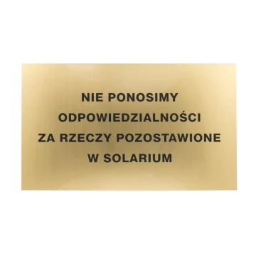 Gravierte goldene Informationstafel - Laminat Stärke 1,6mm - Abmessungen 500x300mm - SZ145
