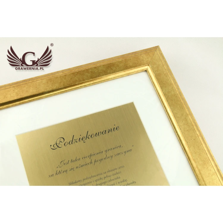 Goldenes Diplom in goldenem Rahmen - horizontal oder vertikal - DWR1
